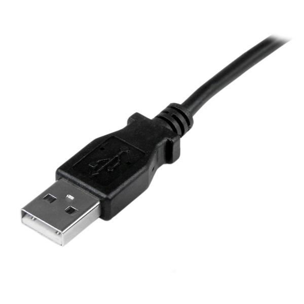 Câble Mini USB - A vers Mini B coudé 90° vers le haut - 1 m - Noir