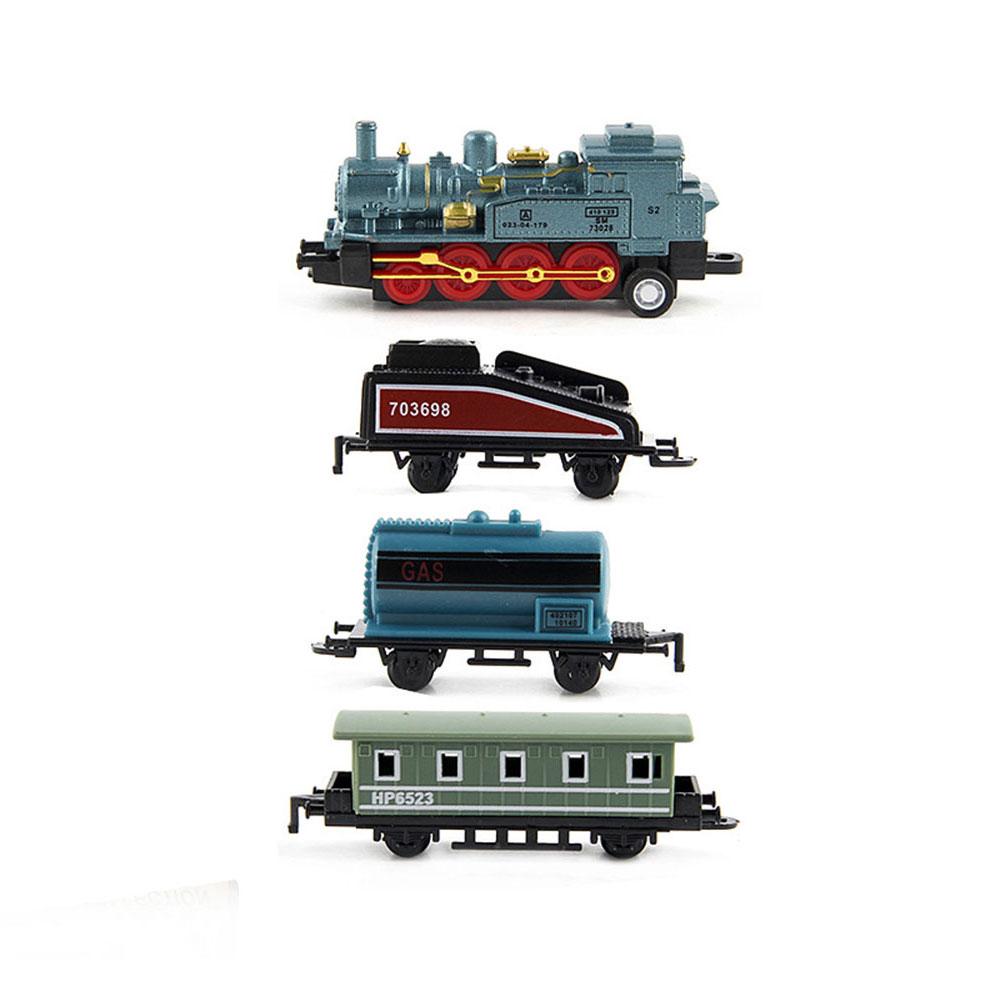 

4PCS Simulation Retro Steam Train Alloy Model Inertial Pull Back Car Children s Educational Toys