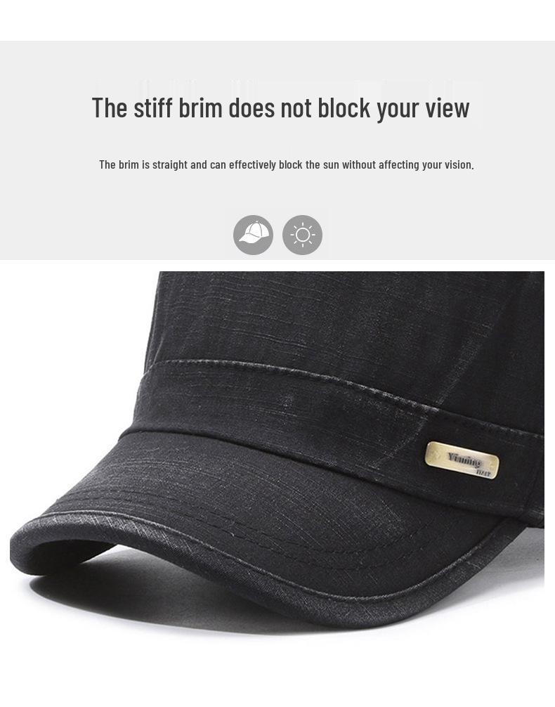 Breathable Adjustable Cotton Flat Top Duckbill Hat