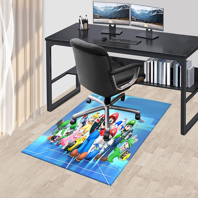 1pc Super Mario Bros Team Carpet for Playroom Bedroom Living Room Sofa Home Decor,kids Game Area Rug Non-slip Floor Mat Y72914