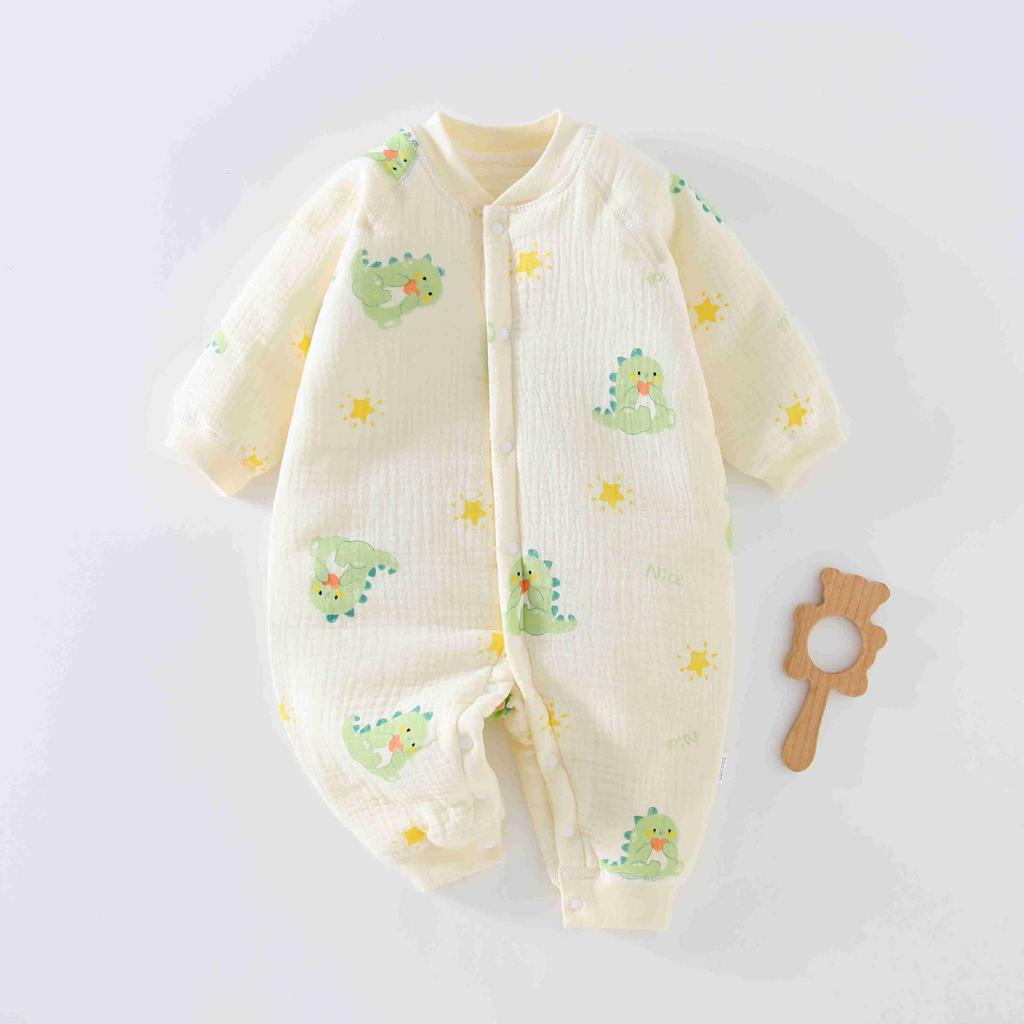 Pure Cotton Gauze Autumn/Winter Jumpsuit for Toddlers - Universal Newborn Warm Thin Cotton, Thickened Crawling Clothes
