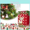 Calendar Christmas Advent Keychain Ornaments Tree Decor Gift 24 Days Countdown