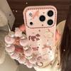 Compatible with iPhone 13/14/15/16/17 Pro Max Cute Horse Pink Lanyard Soft Case