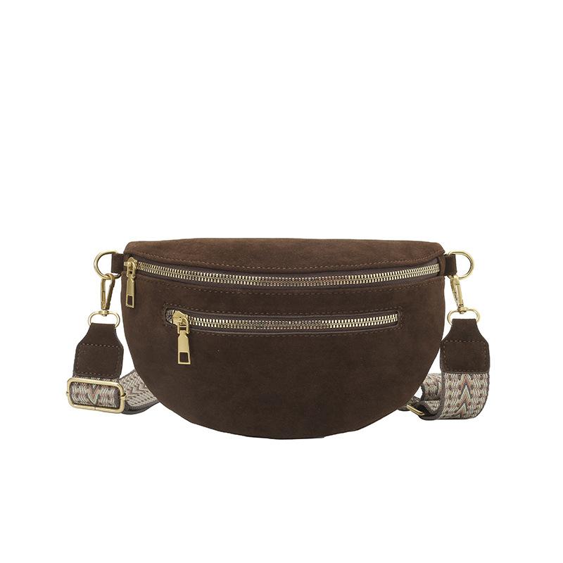 

Модная нагрудная сумка, поясная сумка с широким плечевым ремнем, большая сумка-седло, сумка через плечо кофейный
