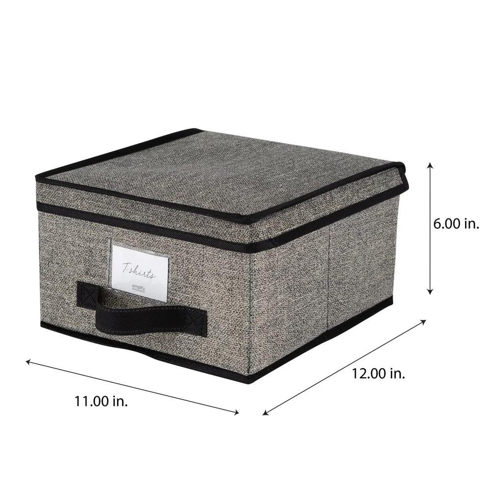 Stackable Plastic Storage Box with Lid and Label Window Clothing and Keepsake Organization Ideal Closet Bedroom Use