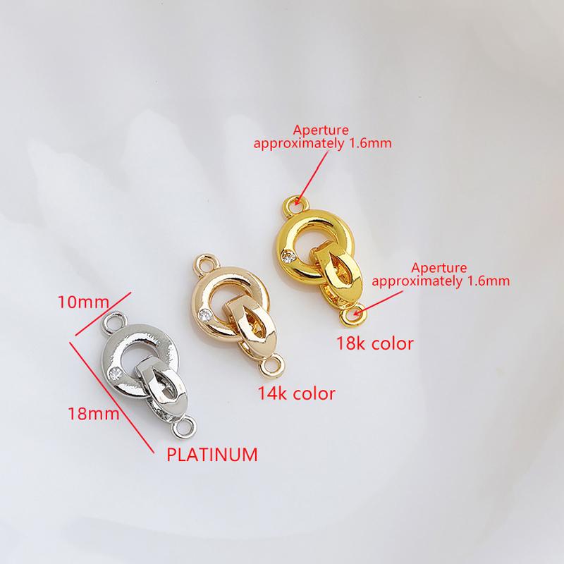 1 Piece Fastener Connector Clasps Locks 18K Gold Plated Brass Inlaid Zircon Pearl End Clasps For Jewelry Diy Bracelet Necklace