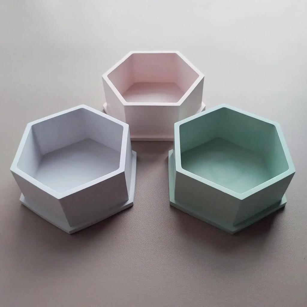 Hexagonal Candle Jar Resin Mold Geometric Storage Box Mold for Epoxy Resin,DIY Jewelry Box,Resin Clay Art,Home Wedding Decor