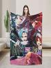 Oshi No Ko Anime Flannel Blanket Soft Durable Bedding Throw for Bedroom Sofa Bedspread Cover for Girls and Boys