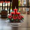 2D Flat Red Candle and Plant Bouquet Acrylic Desk Decor, Candles and Flowers, Suitable for wall decoration, porch, room, villa, accents Home, Hallway,