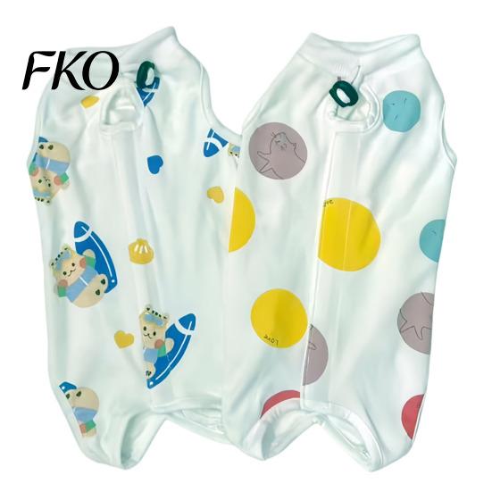 Cat Anti-lick Suit Recovery Suit, Soft Cotton Clothing, Cute Cartoon Print Four-Leg Clothes, Easy Buckle Clothes After Surgery Apparel for Female Male