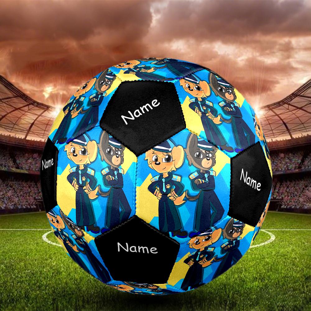 Custom Name Sheriff Labrador Theme Size 5 Soccer Ball, Suitable for Both Indoor and Outdoor Matches, a Gift Suitable for Everyone.