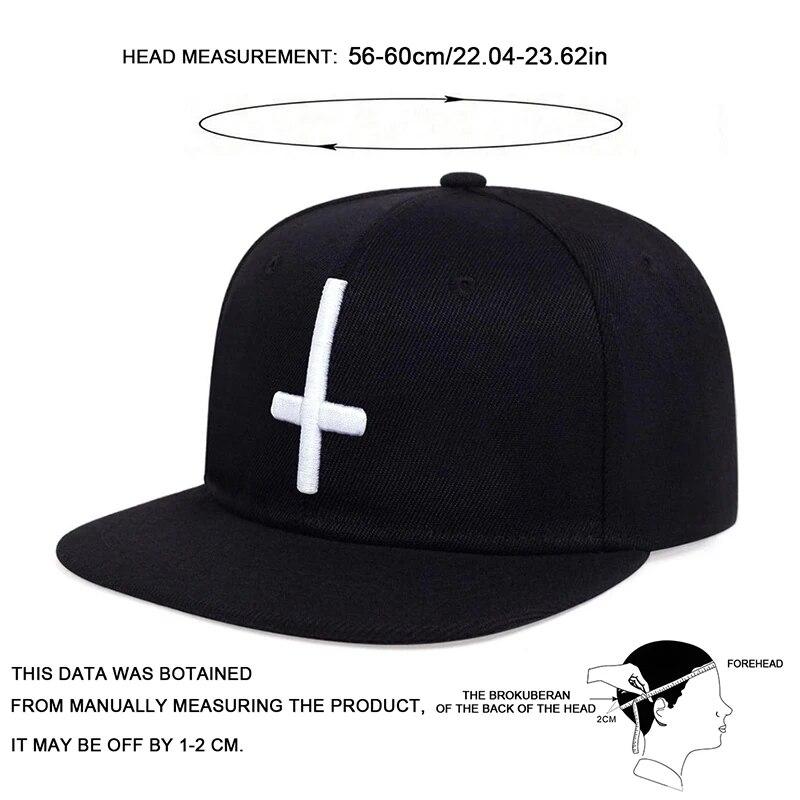 Cappelli Hip-hop Unisex Ricamo a Croce Piatto Primavera Autunno Outdoor Regolabili Casual Berretti da Baseball Cappello Parasole