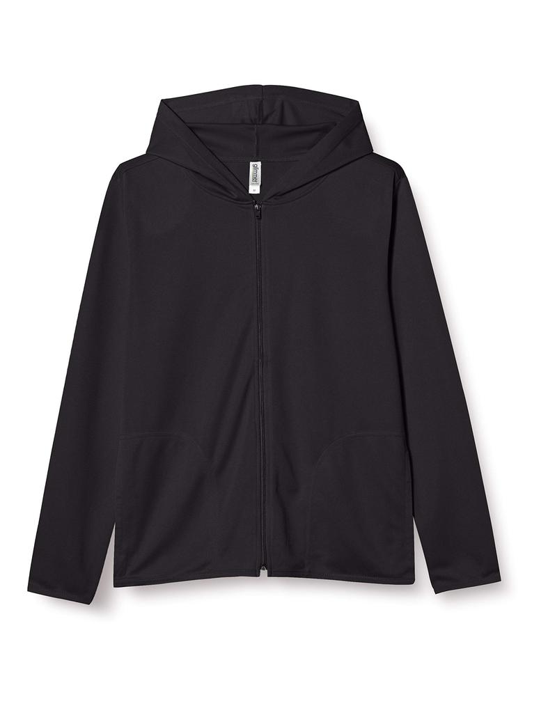 Glimmer Long Sleeve Oz Dry UV Zip Hoodie Size L To Japanese Size Men's 4.4 (00338-AMZ), Black, (equivalent L)