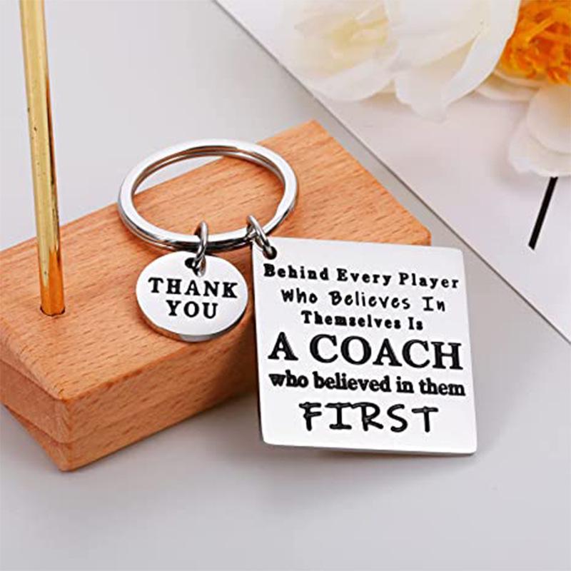 

Квадратный брелок из нержавеющей стали - Гравировка Спасибо , Настраиваемые аксессуары для подарка на годовщину 30mm серебро белый