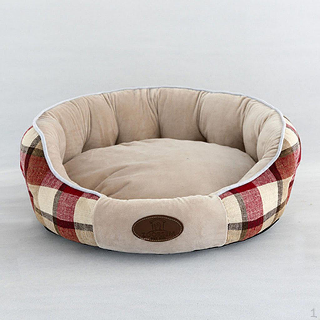 

Large Size Lattice Bed Cat nest Warm Round Home Fabric Kennel Short Plush Soft Pet Supplies Durable червоний