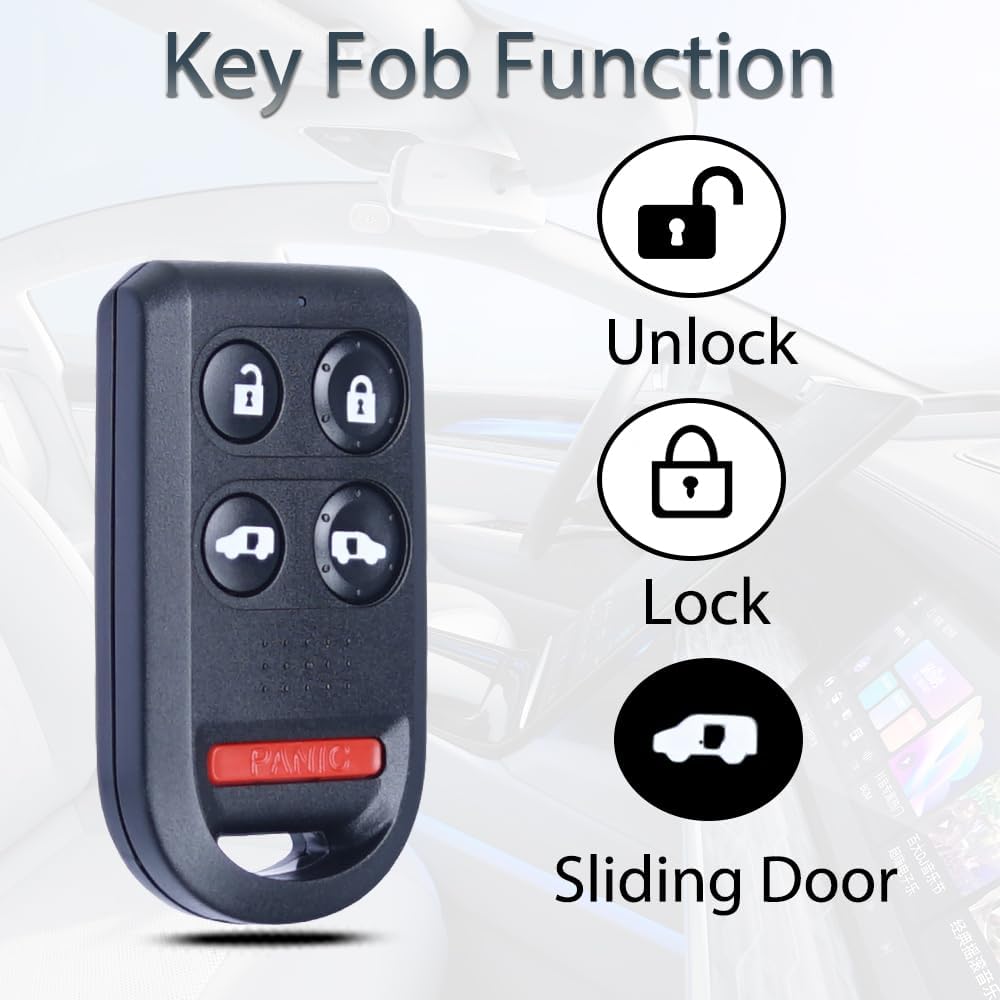 Key Fob Keyless Entry Fits for Honda Odyssey 2005-2010 Remote Control Replacement FCC ID:OUCG8D-399H-A P/N:72147-SHJ-A21 5 Buttons