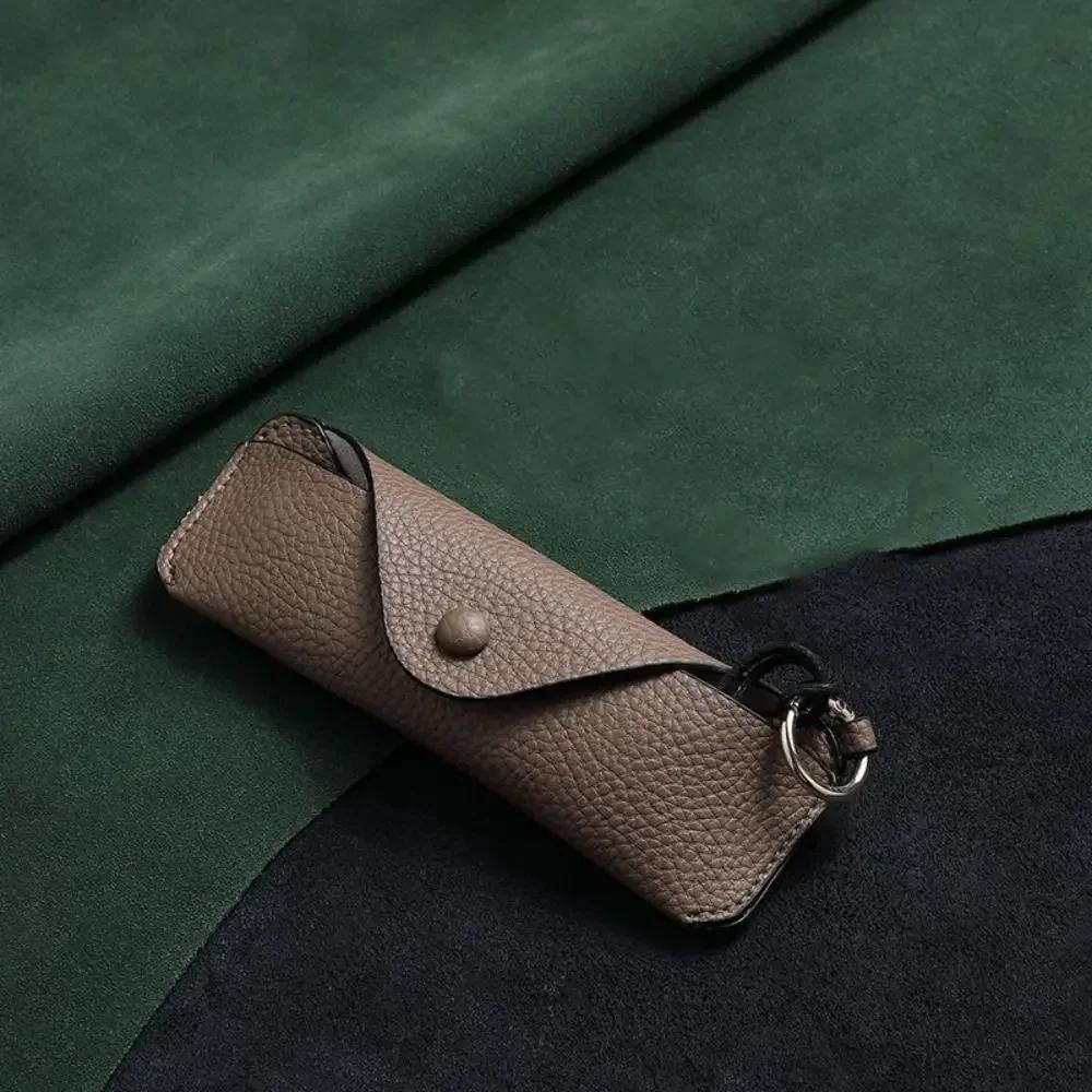 Retro PU Leather Glasses Bag with Lanyard Portable Sunglasses Box Storage Bag Anti Pressure Protective Cover for Men Women