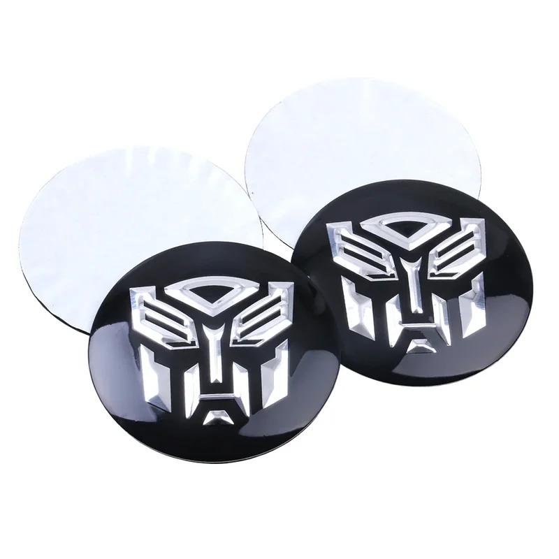 Car Styling 4Pcs 56mm Transformers Logo Car Tyre Wheel Center Hub Cap Autobots Emblem Decal Badge Sticker Accessories