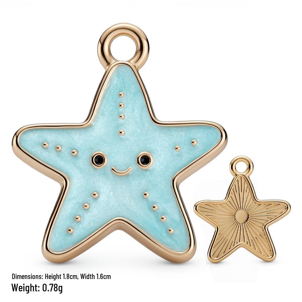 Colorful Alloy Ocean Charm Pendant for DIY Bracelets & Keychains