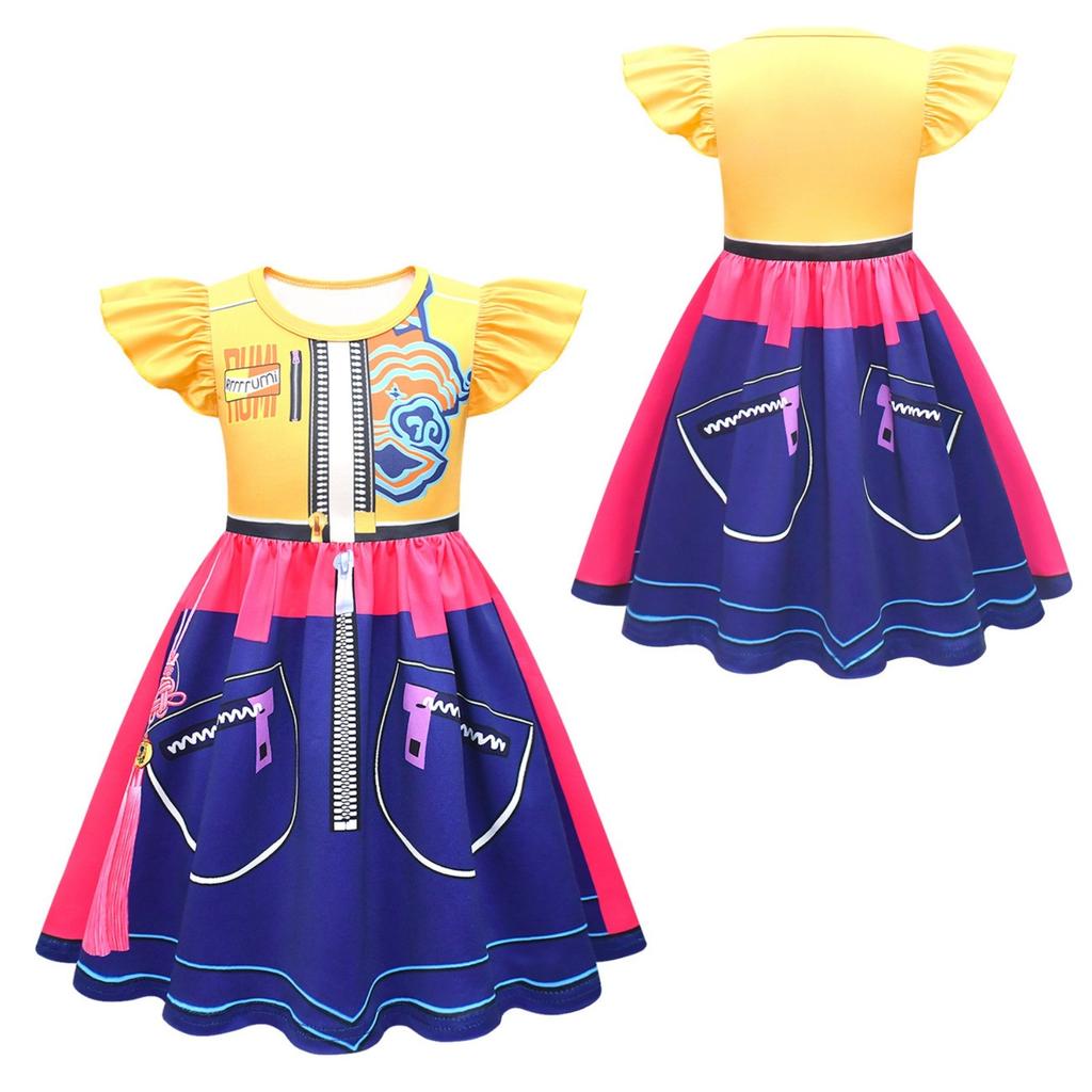 Girls Witch  Girls Flying Sleeves Children's Dress Children's A-line Skirt