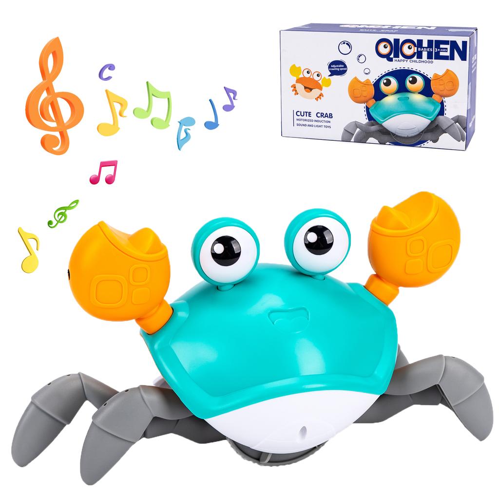 Dancing Crab Run Away Toys Baby Crawling Escape Crabs Toys Kids Electronic Toys USB Charging Interactive Toddler Tummy Time Toys