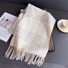 New High-end Retro Imitation Cashmere Autumn and Winter Cold and Warm Versatile Shawl Scarf Plaid Tassel Women's Scarf