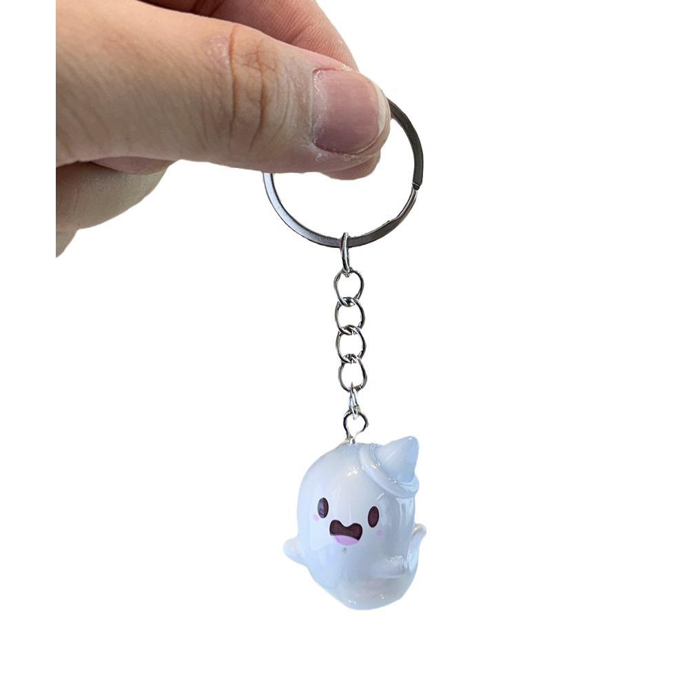 Luminous Halloween Ghost Keychain Cute Cartoon Accessories for Women Couple Family Keychain Pendant