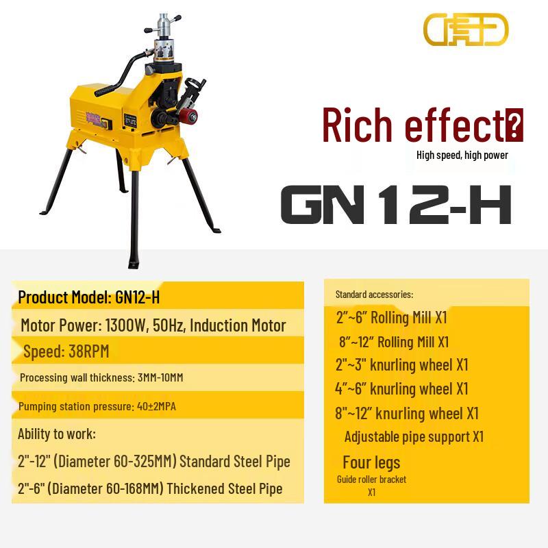 

Tiger King GN12-H Electric Hydraulic Grooving Machine CN plug (adapter included)