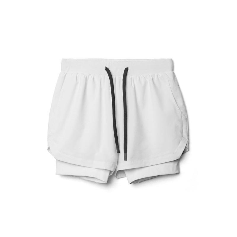 Herren 2-in-1 Kompressionsshorts Elastischer Bund Mit Handytasche Fitnessbekleidung