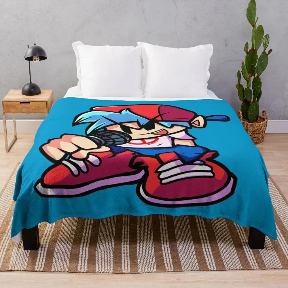 BoyFriend FNF Detailed Version Throw Blanket Softest Soft Bed Blankets 100cmx150cm