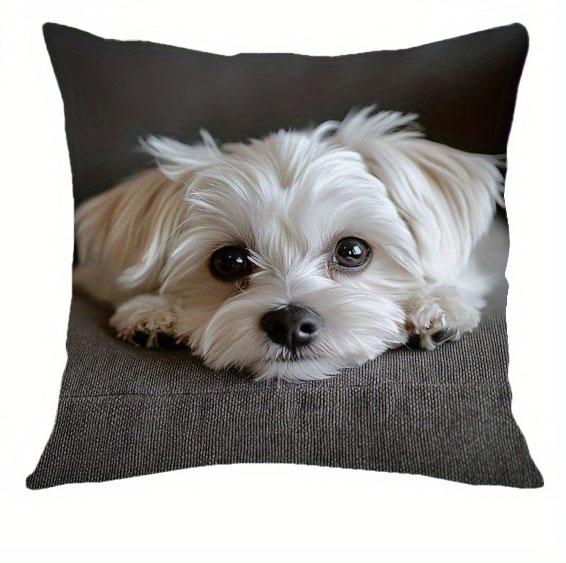Maltese Dog Photo Print Cushion Covers Decorative Pillowcases for Home Sofa Bedroom Living Room
