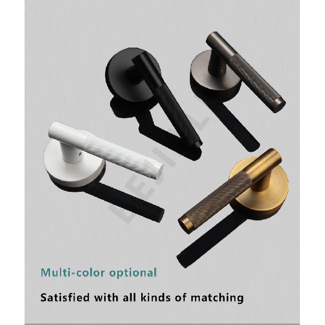 American Simple Black Bathroom Lock Bathroom Home Interior Bathroom Door Handle Wooden Door Lock Knurled Privacy Lock Thread Lock3