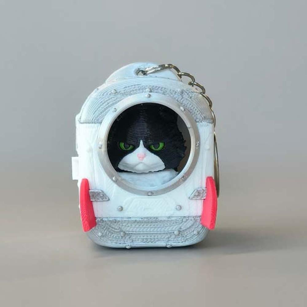 Lightweight Build 3D Printed Keychain Vibrant Shades Trendy Bag Charm Micro Kitten Bag Gifting
