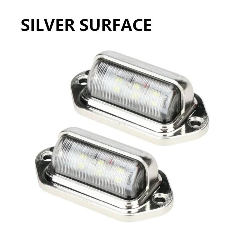 6 LED Car License Number Plate Light 12V 24V For SUV Truck Trailer Van White Side Lamp Bulbs Car Products License Plate Lights