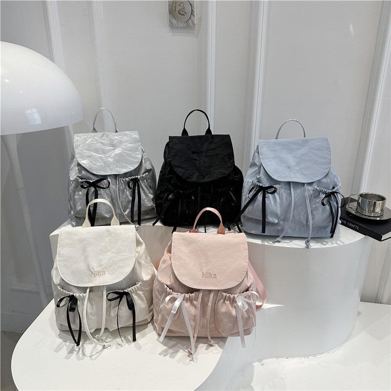 Fashion Bow Backpack College Student Class Bag Women's Summer New Large Capacity Backpack