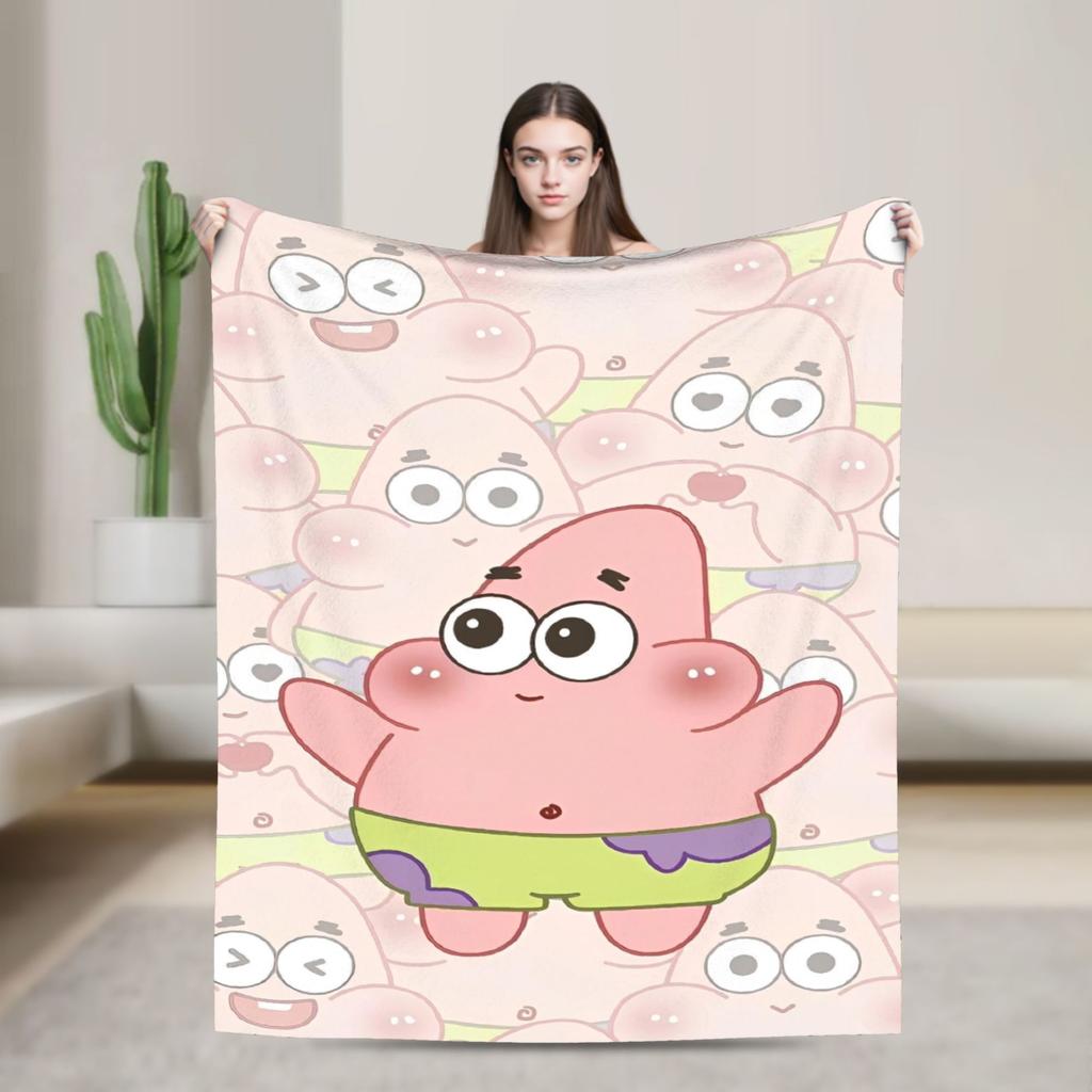 Patrick Star Blankets SpongeBob SquarePants Fuzzy Funny Warm Throw Blanket for Home Restaurant Spring/Autumn