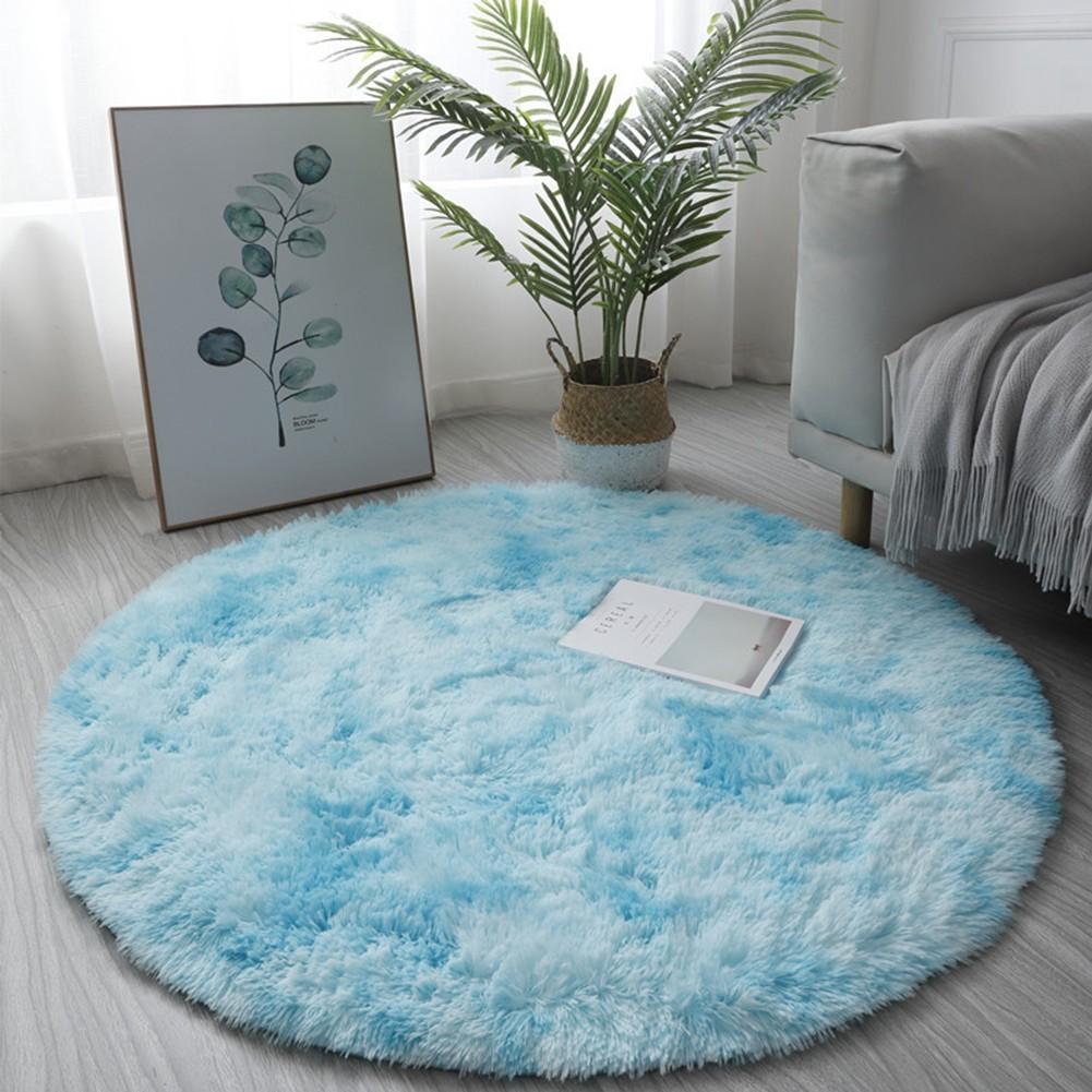 

Circle Round Shaggy Rug Living Room Bedroom Carpet Floor Mat Anti-Skid 60CM синий
