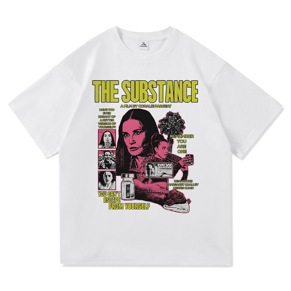 The Substance Movie 2024 T Shirts Men Harajuku Monstro Elisasue Tshirt Unisex High Quality Horror Style Vintage Cotton Tee Shirt