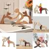 Simpatico Cucciolo di Famiglia Legno Artigianato Canino Ornamento Figurine Regalo Naturale per Accessori Decorazione Casa Sculture Fatte a Mano Decor