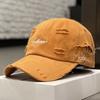 Retro Baseball Cap with Ripped Letters Sun Protection Men's Peaked Cap Trendy Asher Design Adjustable Size