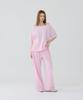 Une Light Cotton Logo Off-Shoulder T-Shirt_Baby Pink