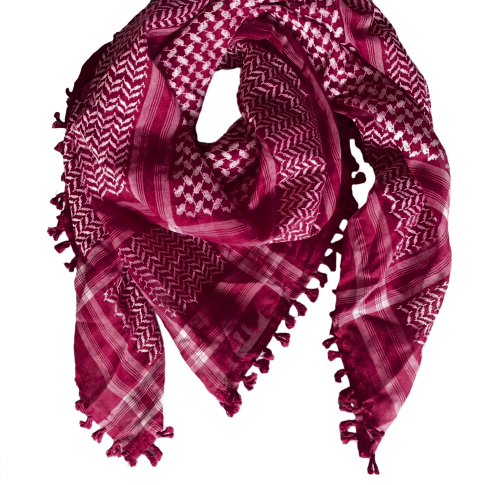 

Жаккардовый узор Арабский шарф Тактический платок Многоцелевой шарф шемаг для мужчины Уличный пылезащитный платок кефия красный