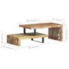 2 Piece Coffee Table Set Made of Recycled Solid Wood