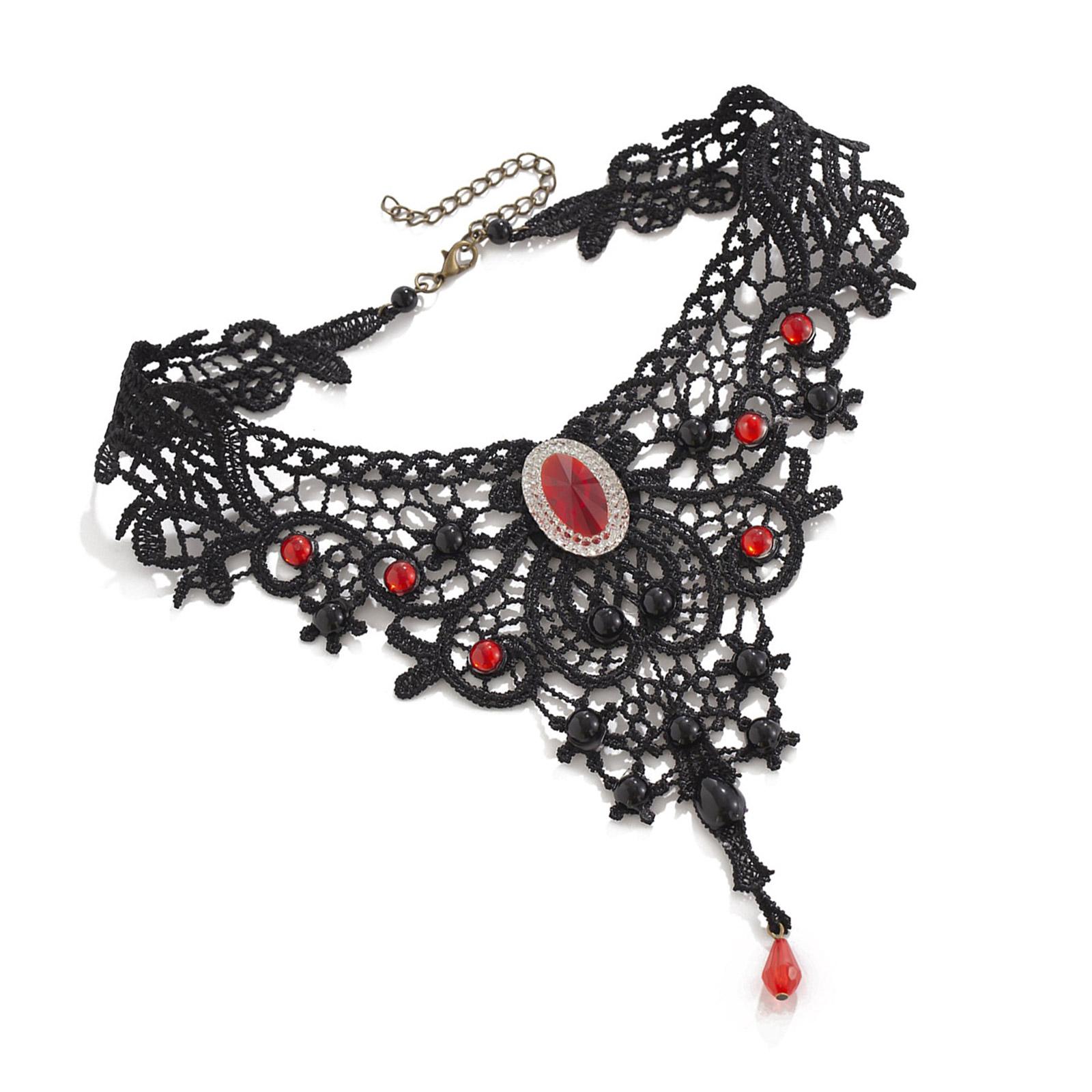 

Стильное готическое ожерелье Геометрическое кружево Цепочка на ключицу для женщин Хэллоуин Цепочка на шею Панк-стиль Аксессуары для вечеринок 3