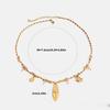 Gold Copper Fish Pendant Necklace Adjustable Braided Cord Jewelry Bohemian Oceanics Theme for Women