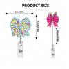 1pc Bunny Egg Bow Retractable Badge Reel, Swivel ID Card Holder Clip For Doctor, Nurse, Office Worker, Party