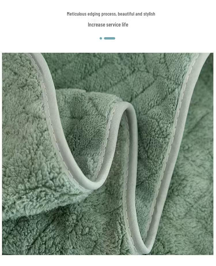 Temu Coral Fleece Bath Towel Set - Wheat Ear Style, Large Towels