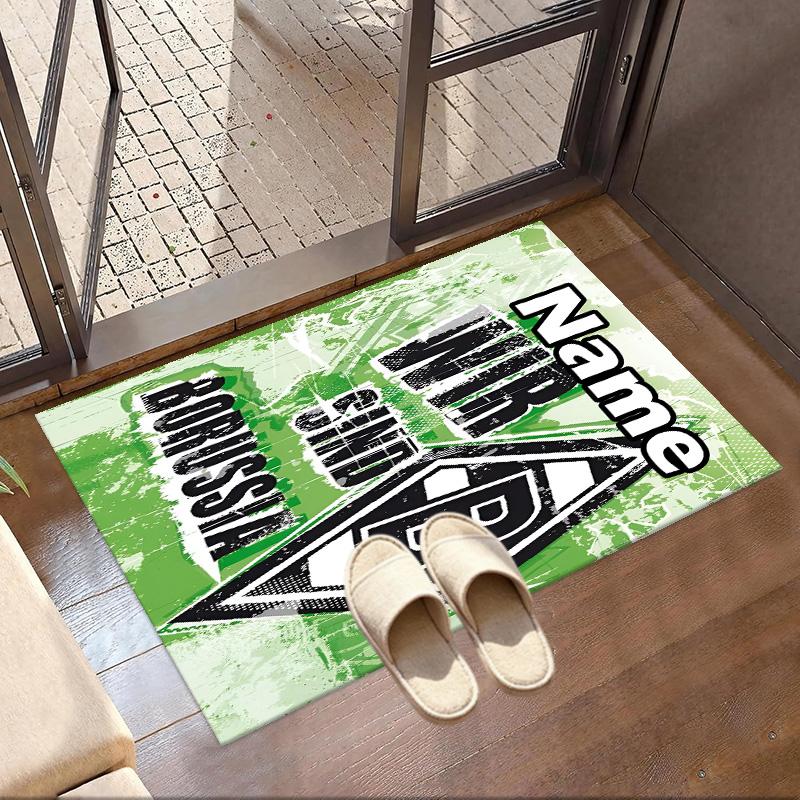 Custom Name Personalized Borussia Monchengladbach Print Carpet, Versatile Home Decor Rug, for Playroom, Apartment, Balcony, Entryway, Hallway Gift