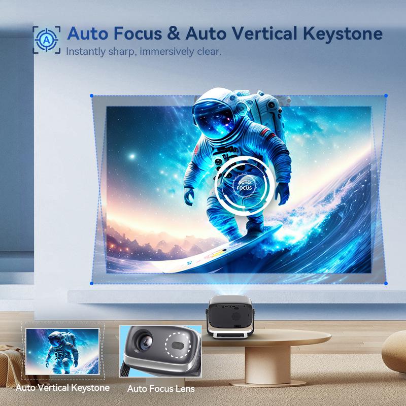 Custom Auto-Focus Home Theater Projector for Bedroom Walls
