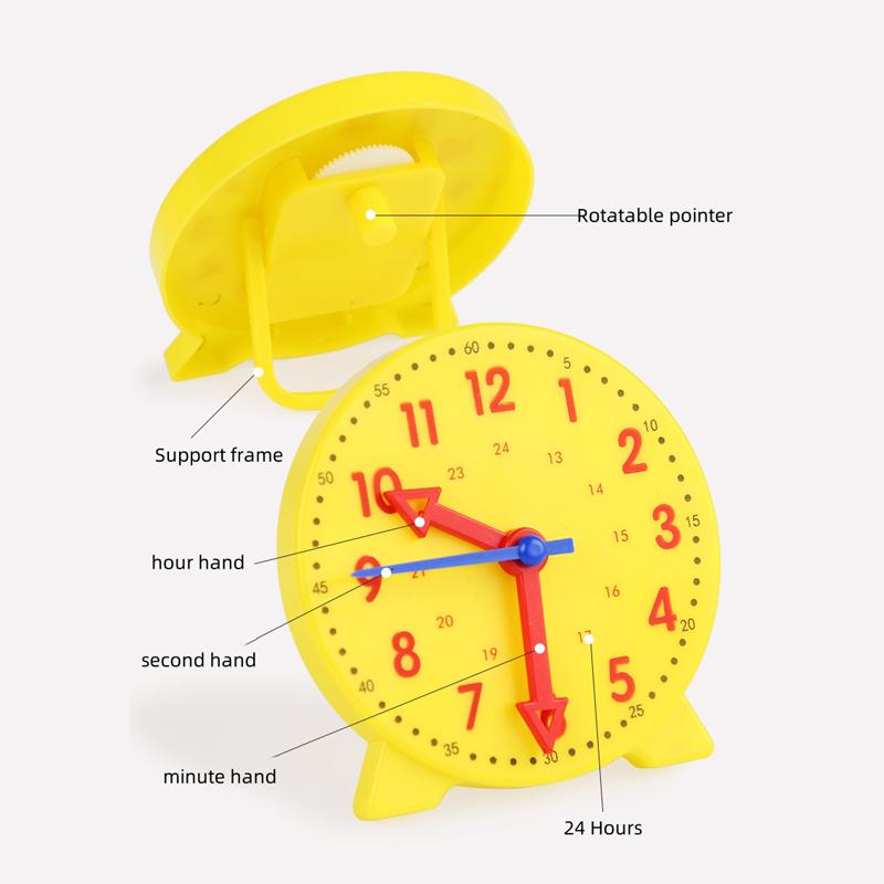 Time Teaching & Demonstration Clock Model Including 1 Count Plastic Clock & 3 Counts Dices Math Learning Toys For Kids Christmas